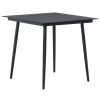 5 pcs conjunto de jantar para jardim vime de PVC preto - Image 3