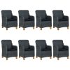 9 pcs conj. jantar exterior c/ almofadões vime PE cinza-escuro - Image 2