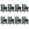 9 pcs conj. jantar exterior + almofadões vime PE cinzento-claro - Image 2