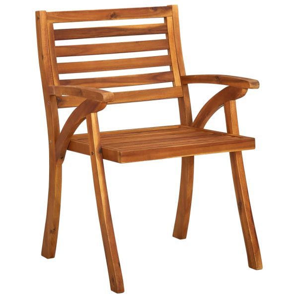 Cadeiras de jantar p/ jardim c/ almofadões 2 pcs acácia maciça - Image 3