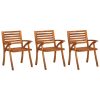 Cadeiras de jantar jardim c/ almofadões 3 pcs madeira acácia - Image 2