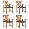 Cadeiras de jardim c/ almofadões 4 pcs madeira de acácia maciça