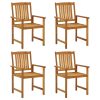 Cadeiras de jardim c/ almofadões 4 pcs madeira de acácia maciça - Image 3