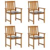 Cadeiras de jardim c/ almofadões 4 pcs madeira de acácia maciça