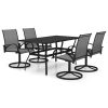 5 pcs conjunto de jantar para jardim textilene e aço - Image 2