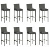 9 pcs conjunto de bar exterior c/ almofadões antracite vime PE - Image 3