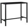 9 pcs conjunto de bar p/ jardim c/ almofadões vime PE preto - Image 3