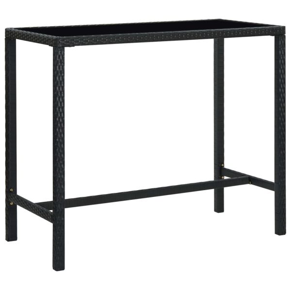 5 pcs conjunto de bar para jardim vime PE preto - Image 3