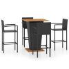 5 pcs conjunto de bar para jardim preto - Image 2