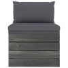 2 pcs conjunto lounge de paletes com almofadões pinho maciço - Image 3