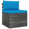 2 pcs conjunto lounge de paletes com almofadões pinho maciço - Image 3