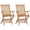 Cadeiras de jardim c/ almofadões azul-claro 2 pcs teca maciça - Image 3