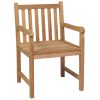 Cadeiras de jardim c/ almofadões vermelhos 2 pcs teca maciça - Image 2