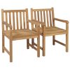 Cadeiras de jardim c/ almofadões azul-claro 2 pcs teca maciça - Image 3