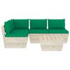 5 pcs conjunto lounge de paletes + almofadões madeira de abeto - Image 3