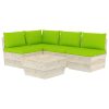 5 pcs conjunto lounge de paletes + almofadões madeira de abeto - Image 2