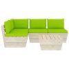 5 pcs conjunto lounge de paletes + almofadões madeira de abeto - Image 3
