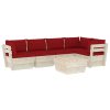 6 pcs conjunto lounge de paletes + almofadões madeira de abeto - Image 2