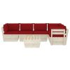 6 pcs conjunto lounge de paletes + almofadões madeira de abeto - Image 3