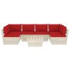 7 pcs conjunto lounge de paletes + almofadões madeira de abeto - Image 3