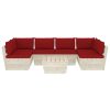 7 pcs conjunto lounge de paletes + almofadões madeira de abeto - Image 3