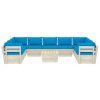 10 pcs conjunto lounge de paletes + almofadões madeira de abeto - Image 3
