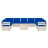 10 pcs conjunto lounge de paletes + almofadões madeira de abeto - Image 3
