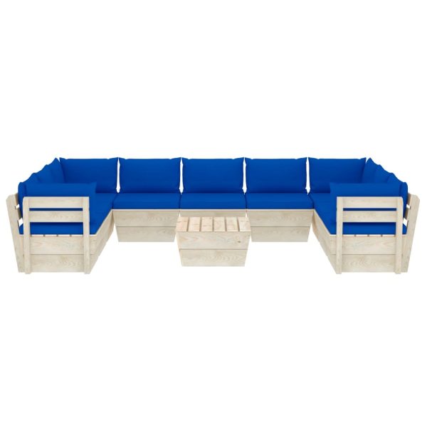 10 pcs conjunto lounge de paletes + almofadões madeira de abeto - Image 3