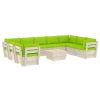 10 pcs conjunto lounge de paletes + almofadões madeira de abeto - Image 2