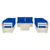 9 pcs conjunto lounge de paletes + almofadões madeira de abeto - Image 3