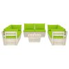 9 pcs conjunto lounge de paletes + almofadões madeira de abeto - Image 3