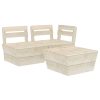 3 pcs conjunto lounge de paletes madeira de abeto impregnada - Image 2