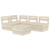 5 pcs conjunto lounge de paletes madeira de abeto impregnada - Image 2