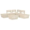 6 pcs conjunto lounge de paletes + almofadões madeira de abeto - Image 2