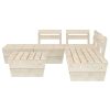 6 pcs conjunto lounge de paletes + almofadões madeira de abeto - Image 3
