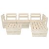 6 pcs conjunto lounge de paletes madeira de abeto impregnada - Image 3