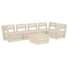 6 pcs conjunto lounge de paletes + almofadões madeira de abeto - Image 2