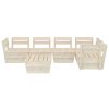 6 pcs conjunto lounge de paletes + almofadões madeira de abeto - Image 3