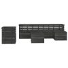 7 pcs conjunto lounge de paletes pinho maciço cinza-escuro - Image 3
