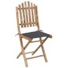 Cadeiras de jardim dobráveis c/ almofadões 2 pcs bambu - Image 2