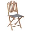 Cadeiras de jardim dobráveis c/ almofadões 2 pcs bambu - Image 2