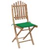 Cadeiras de jardim dobráveis c/ almofadões 2 pcs bambu - Image 2
