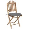 Cadeiras de jardim dobráveis c/ almofadões 2 pcs bambu - Image 3