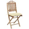 Cadeiras de jardim dobráveis c/ almofadões 2 pcs bambu - Image 3