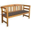 Banco de jardim com almofadão 157 cm madeira de acácia maciça