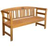 Banco de jardim com almofadão 157 cm madeira de acácia maciça - Image 2