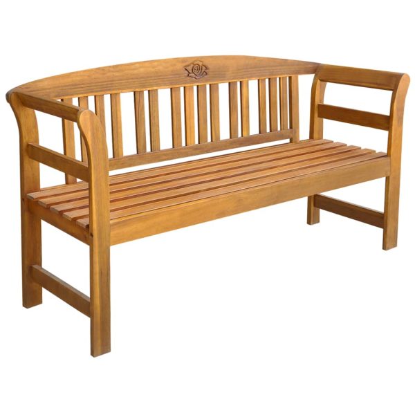 Banco de jardim com almofadão 157 cm madeira de acácia maciça - Image 2