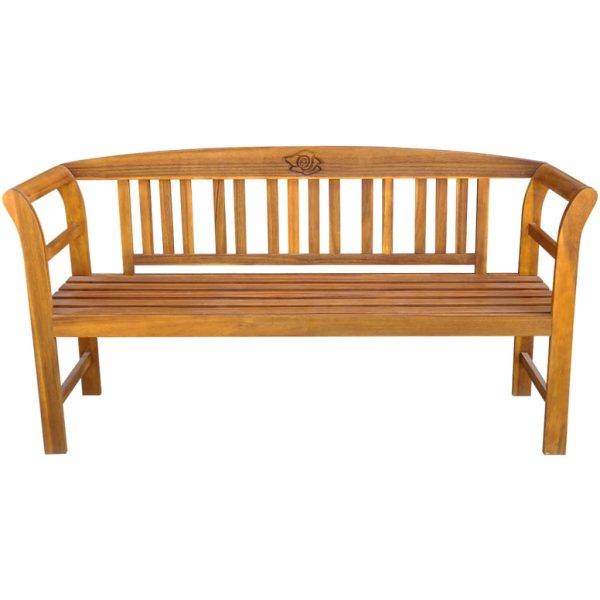 Banco de jardim com almofadão 157 cm madeira de acácia maciça - Image 3