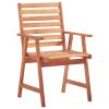 Cadeiras de jantar p/ jardim 2 pcs c/ almofadões acácia maciça - Image 3