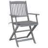 Cadeiras exterior dobráveis c/ almofadões 2 pcs acácia maciça - Image 3